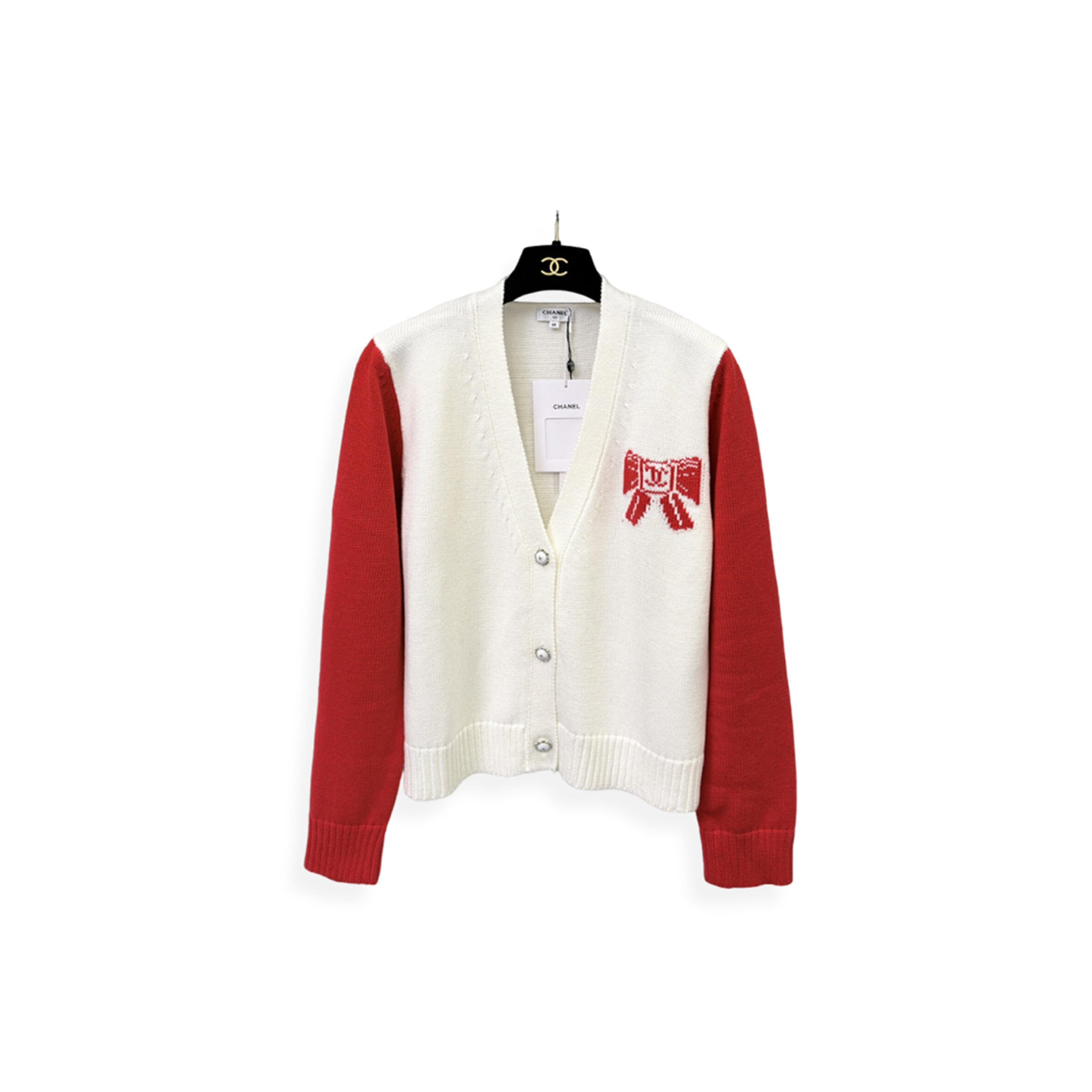 Ch**el bow-knit v-neck cardigan